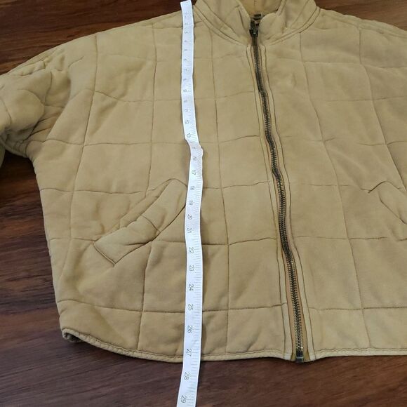 Free People Tan Quilted Dolman Jacket Size Medium - Picture 7 of 10